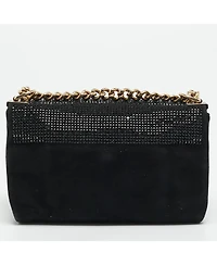 Pre-Owned Versace Women's Sultan Medusa Crystal Embellished Suede Shoulder Bag