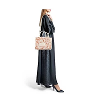 Pre-Owned Versace Women's Small Barocco Athena Raffia and Canvas Tote Bag