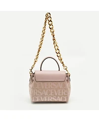 Pre-Owned Versace Small La Medusa Jacquard and Leather Top Handle Bag