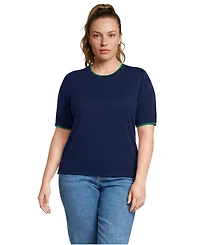 Lands' End Plus Drifter Lite Double Trim Tee Sweater