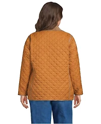 Lands' End Plus Print Reversible Barn Quilted Insulated Jacket