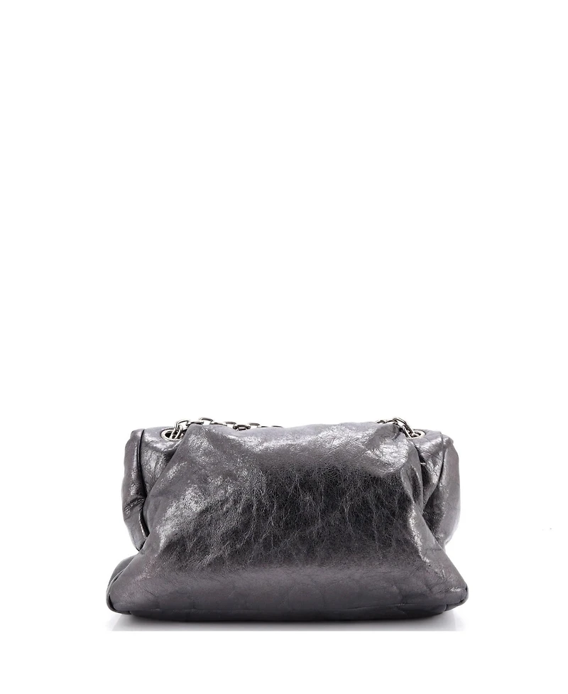 Pre-Owned Balenciaga Medium Monaco Chain Flap Shoulder Bag Leather