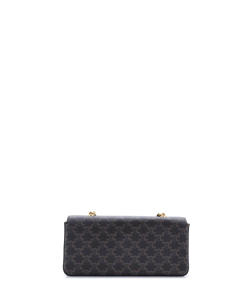 Pre-Owned Celine Medium Triomphe Chain Shoulder Bag Triomphe Coated Canvas