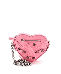 Pre-Owned Balenciaga Mini Le Cagole Giant Studs Heart Chain Bag Leather