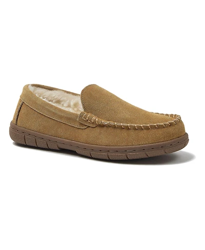 Lands' End Little Girls Fuzzy Lined Suede Moccasin Slippers