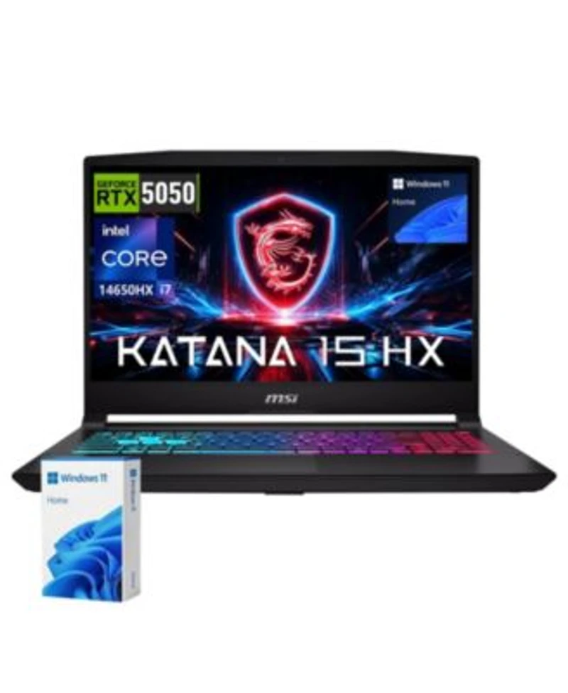 Msi Katana 15 Rtx 5050 Gaming Laptop 15.6 Fhd 144hz Intel Core I7 14650hx 16gb Ddr5 2tb Ssd Wi Fi 6 Win11 Home Black