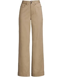 Lands' End Petite High Rise 5 Pocket Wide Leg Chino Pants