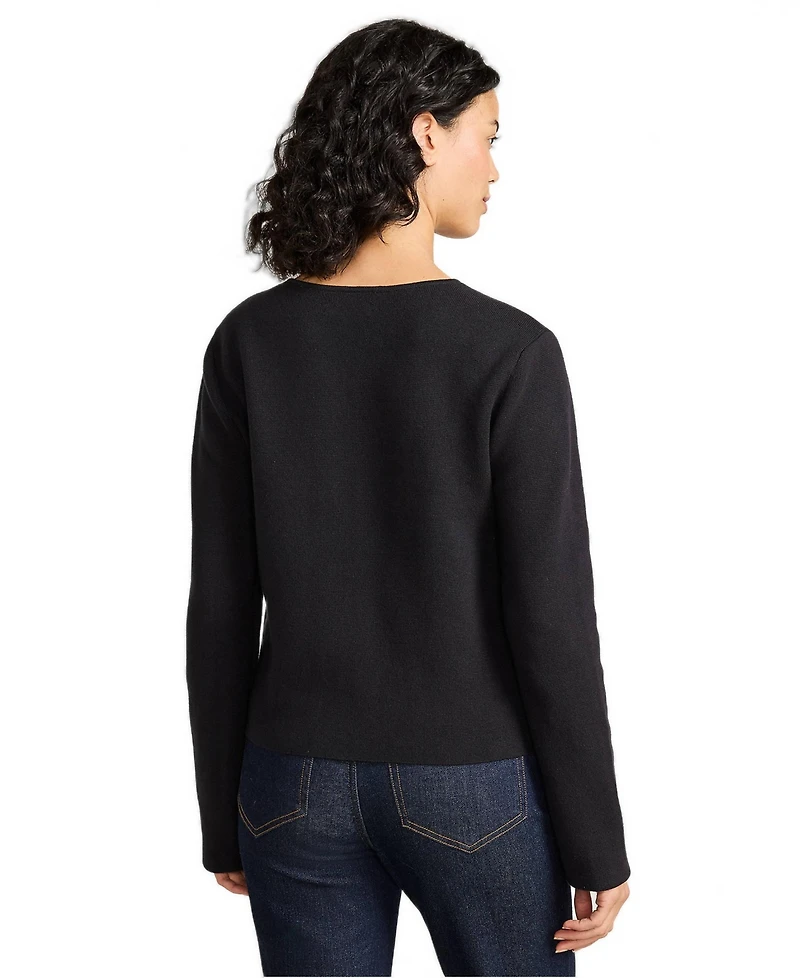 Lands' End Women's Petite Fine Gauge Cotton Milano Blazer Sweater