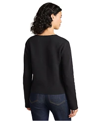 Lands' End Women's Petite Fine Gauge Cotton Milano Blazer Sweater