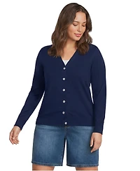 Lands' End Plus Drifter Lite Double Trim Cardigan Sweater