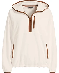 Lands' End Plus Anyweather RainDefense Hooded Half Zip Fleece Pullover