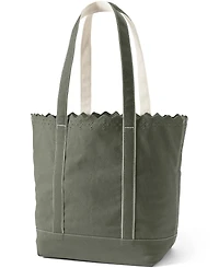 Lands' End Large Eyelet Canvas Long Handle Open Top Tote