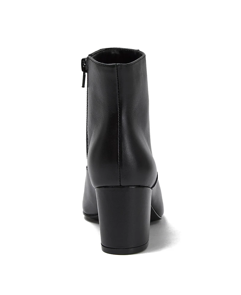 Lands' End Women's Wide Width Essential Leather Block Heeled Boots