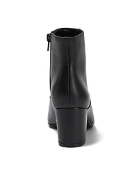 Lands' End Women's Wide Width Essential Leather Block Heeled Boots