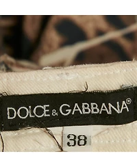Pre-Owned Dolce & Gabbana Women's Leopard Print Denim Skinny Jeans