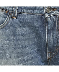 Pre-Owned Dolce & Gabbana Women's Denim Distressed Boyfriend Logo Plaque Jeans