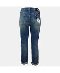 Pre-Owned Dolce & Gabbana Women's Denim Distressed Slim Fit Jeans