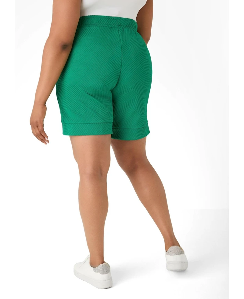 Ashley Stewart Women's Ribbed Athletic Knit Shorts