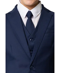 Peanut Butter Collection Big Boys Luxor Slim Fit Wool Blend 5-Piece Shirt, Tie, Jacket, Vest and Pants Suit Set