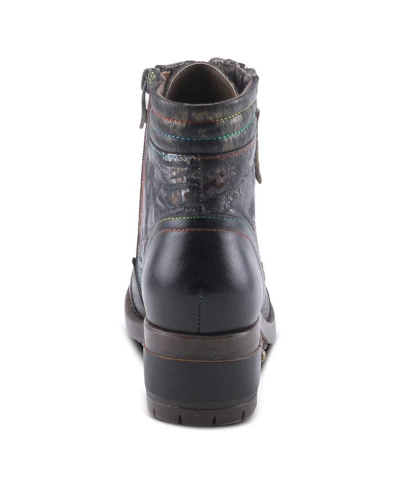 L'Artiste Women's Sunsetride Lace-Up Boot Mid with Full Grain Leather Upper