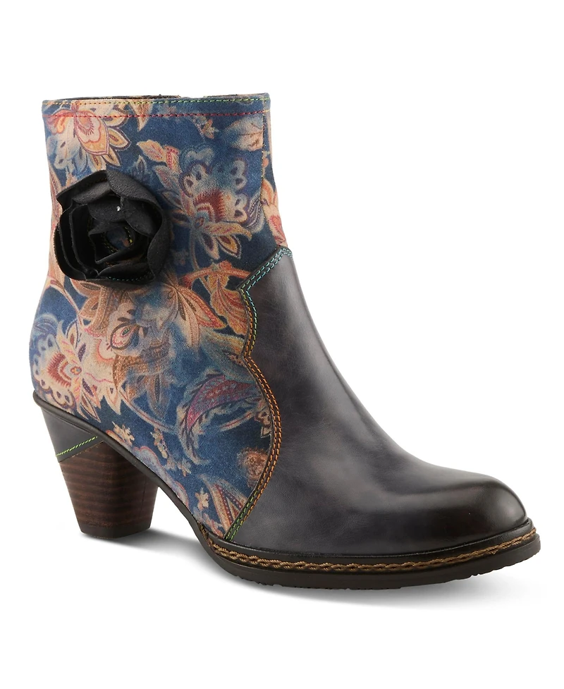 L'Artiste Women's Spring Step Naima Heeled Booties with Leather Upper