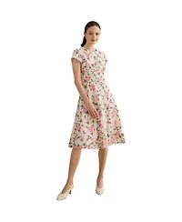 Hobbs London Women's Tia Embroidered Floral Midi Dress
