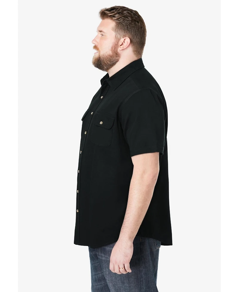 Boulder Creek Big & Tall by KingSize Short Sleeve Denim And Twill Shirt