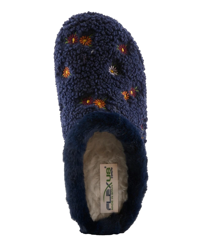 Flexus Women's Abouquet Plush Slippers with Faux Fur Trim