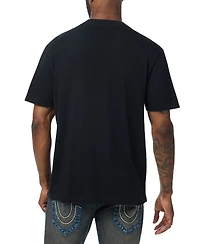 True Religion Men's Stitched Block Buddha Graphic Logo T-Shirt