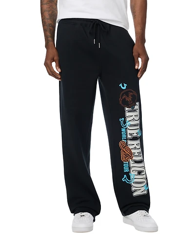 True Religion Men's Southwest Straight-Leg Puff-Print Graphic Sweatpant