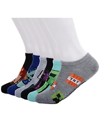 Planet Sox Boys' 4-20 Minecraft No Show Socks, 6-Pack