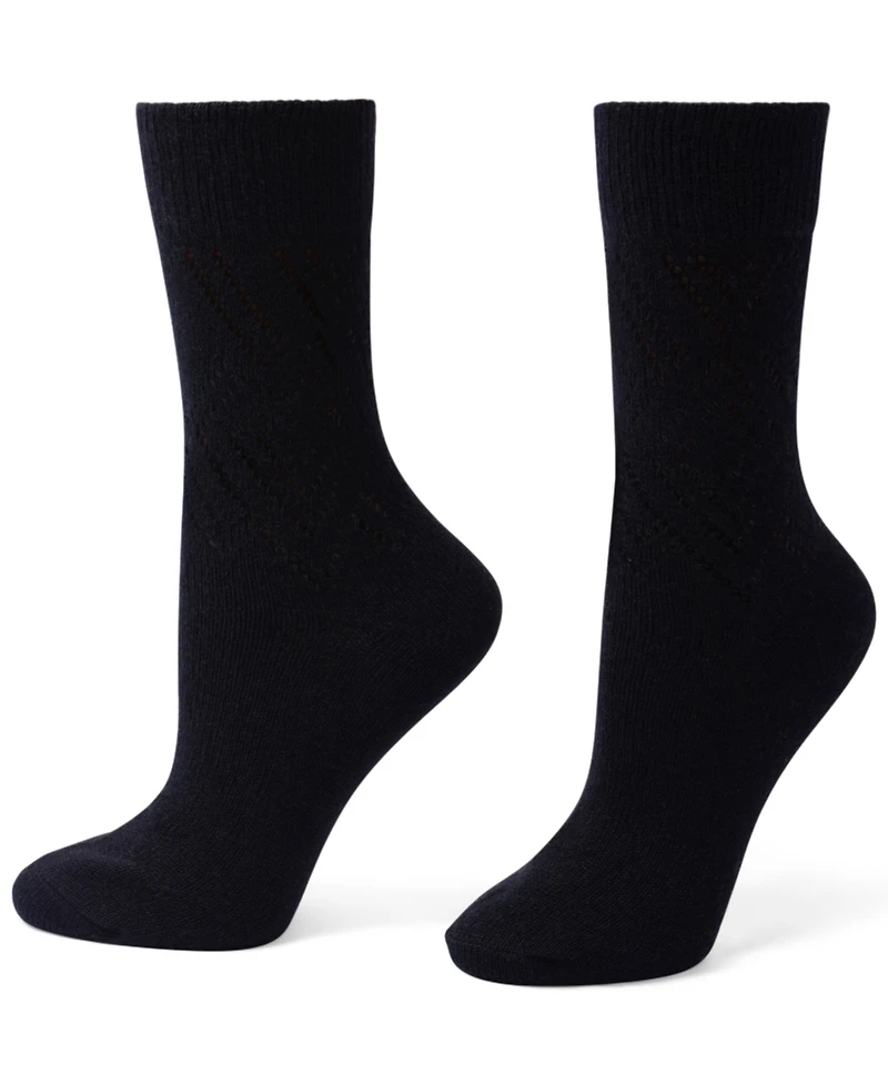 Hue Women's Pointelle Argyle Boot Socks, 2-Pack