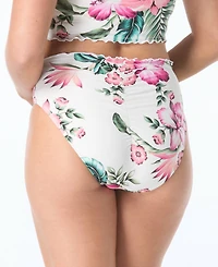 Coco Reef Women's Crescent High-Waisted Ruched Bikini Bottom