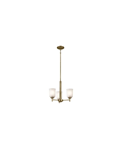 Kichler Shailene 15.25" 3-Light Mini Chandelier in Natural Brass