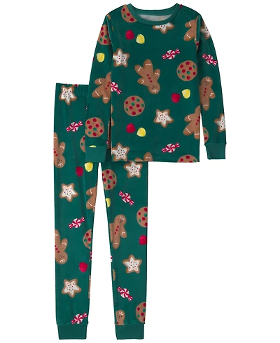 Carter's Boys' and Girls' Long-Sleeve Gingerbread Snug-Fit Top Pants, 2-Piece Set