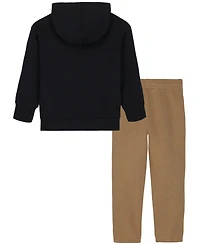 Calvin Klein Boys' 2T-7 Fleece Long-Sleeve Hoodie and Jogger, 2-Piece Set