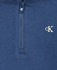 Calvin Klein Boys' 2T-20 Mock Neck Quarter-Zip Long-Sleeve Pullover and Pull-On Pants, 2-Piece Set