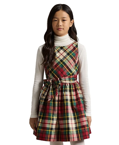 Polo Ralph Lauren Girls 7-16 Sleeveless Plaid Taffeta Dress