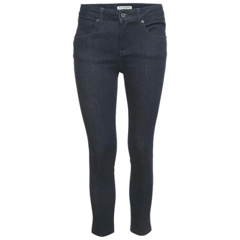 Pre-Owned Burberry Women's Cannington Mid-Rise Skinny Dark-Rinse Jeans