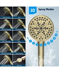 Cyqbd 10'' All Metal Rainfall Handheld Shower Head Extension Arm Hose Holder Square