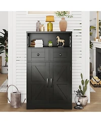 Vabches Farmhouse Storage Cabinet with Drawers and Doors