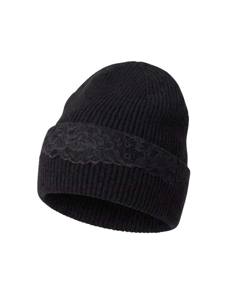 Marcus Adler Lace Applique Beanie Hat