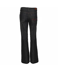 Pre-Owned Missoni Women's Mid-Rise Flared Denim Jeans with Chevron Detail