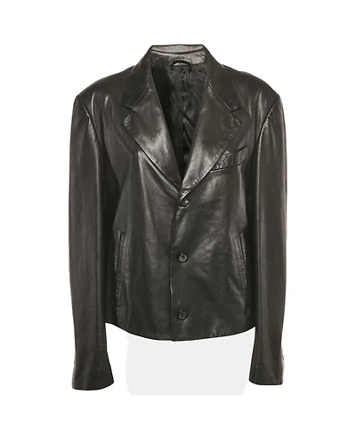 Pre-Owned Salvatore Ferragamo Men's Leather Slim-Cut Single-Breasted Blazer