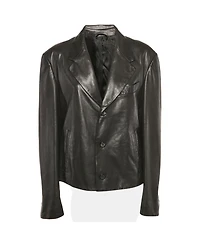 Pre-Owned Salvatore Ferragamo Men's Leather Slim-Cut Single-Breasted Blazer