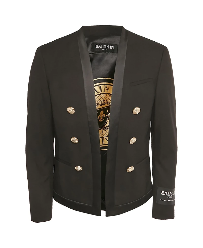 Pre-Owned Balmain Women's Open-Front Statement V-Neck Blazer