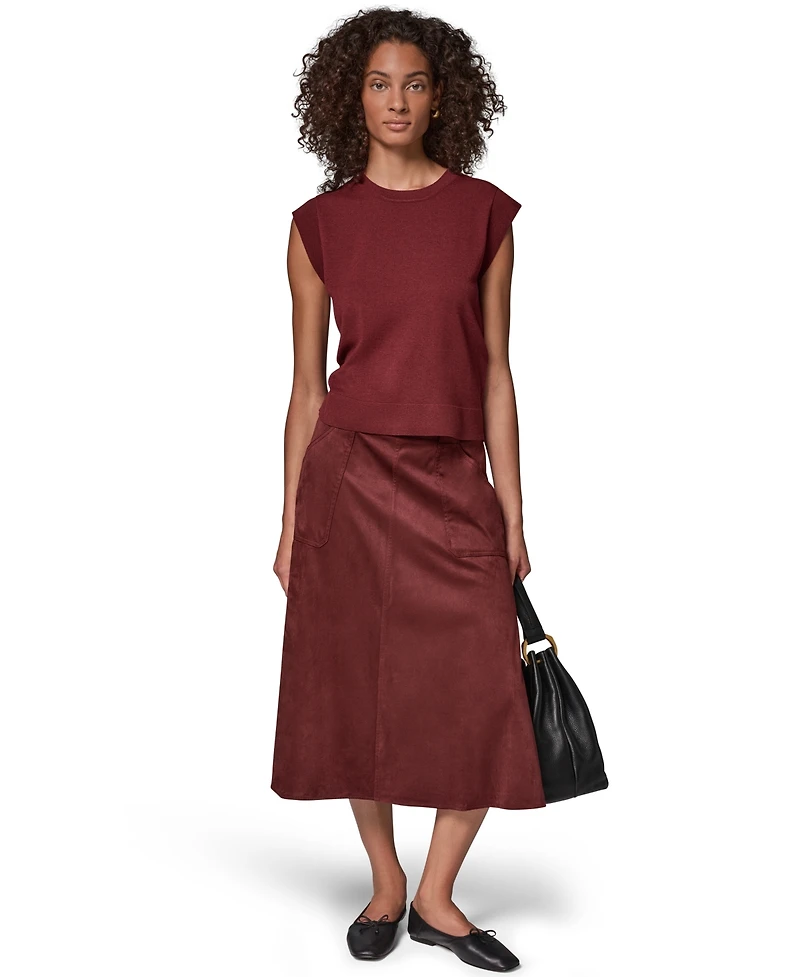 Donna Karan Weekend Women's Extended Shoulder Sleeveless Crewneck Sweater