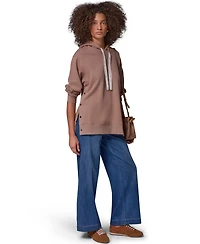 Donna Karan Weekend Women's French-Terry Long-Sleeve Side-Snap Hoodie