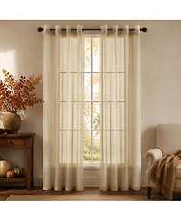GoodGram Basic Home Grommet Top Sheer Single Window Curtain - 52 in. W x 90 L