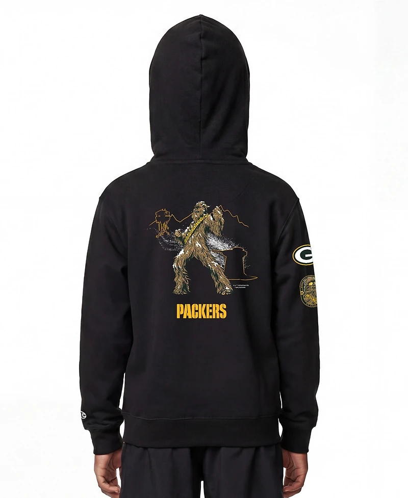 Champion Big Boys and Girls Black Green Bay Packers Disney X Full-Zip Hoodie